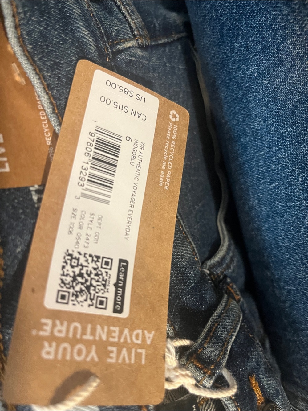 Eddie Bauer authentic Voyager every day easy crop high rise jeans indigo NEW NW - Picture 12 of 16